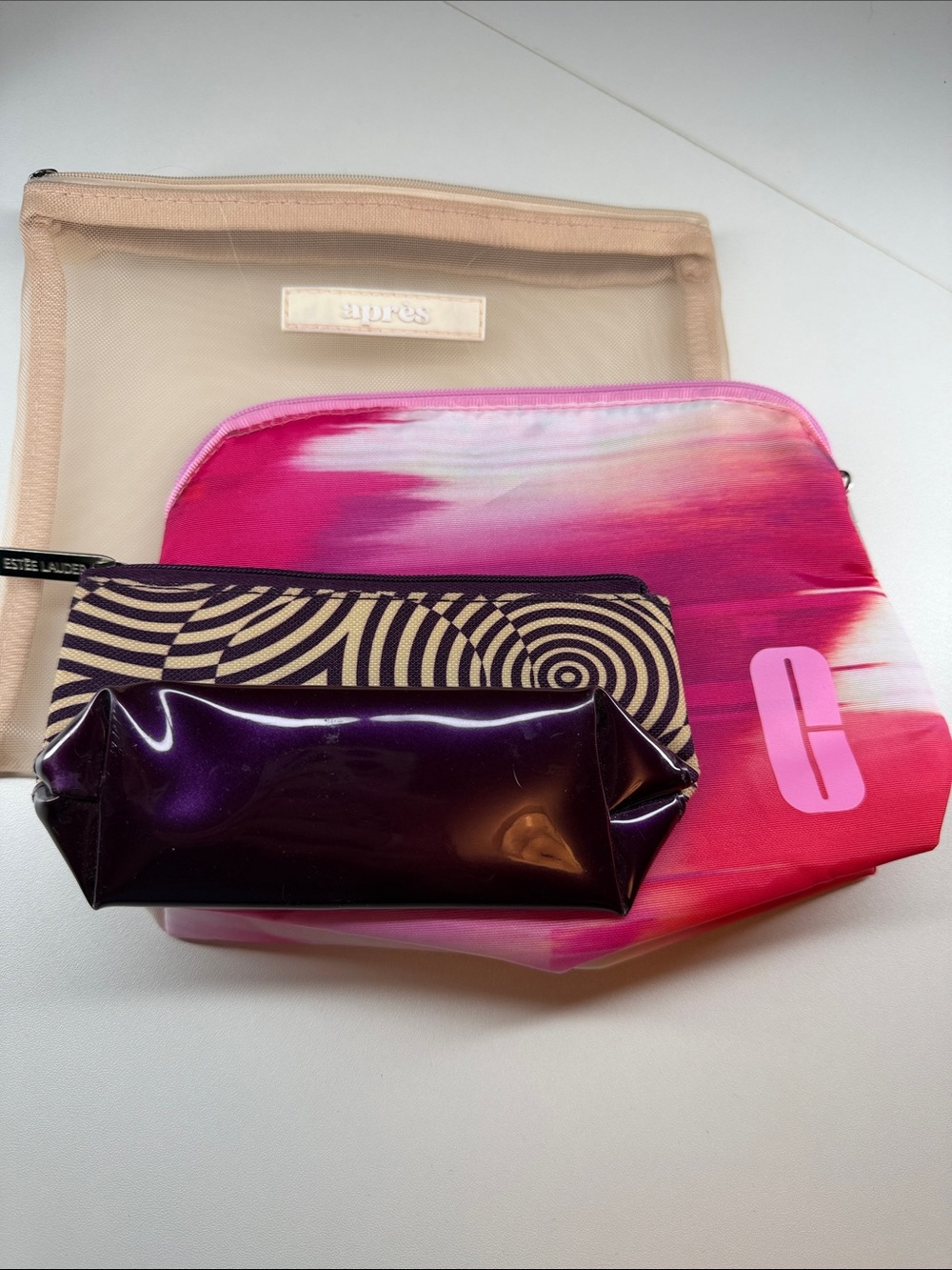 Clinique Pink Magenta Ombre Cosmetic Pouch Trio